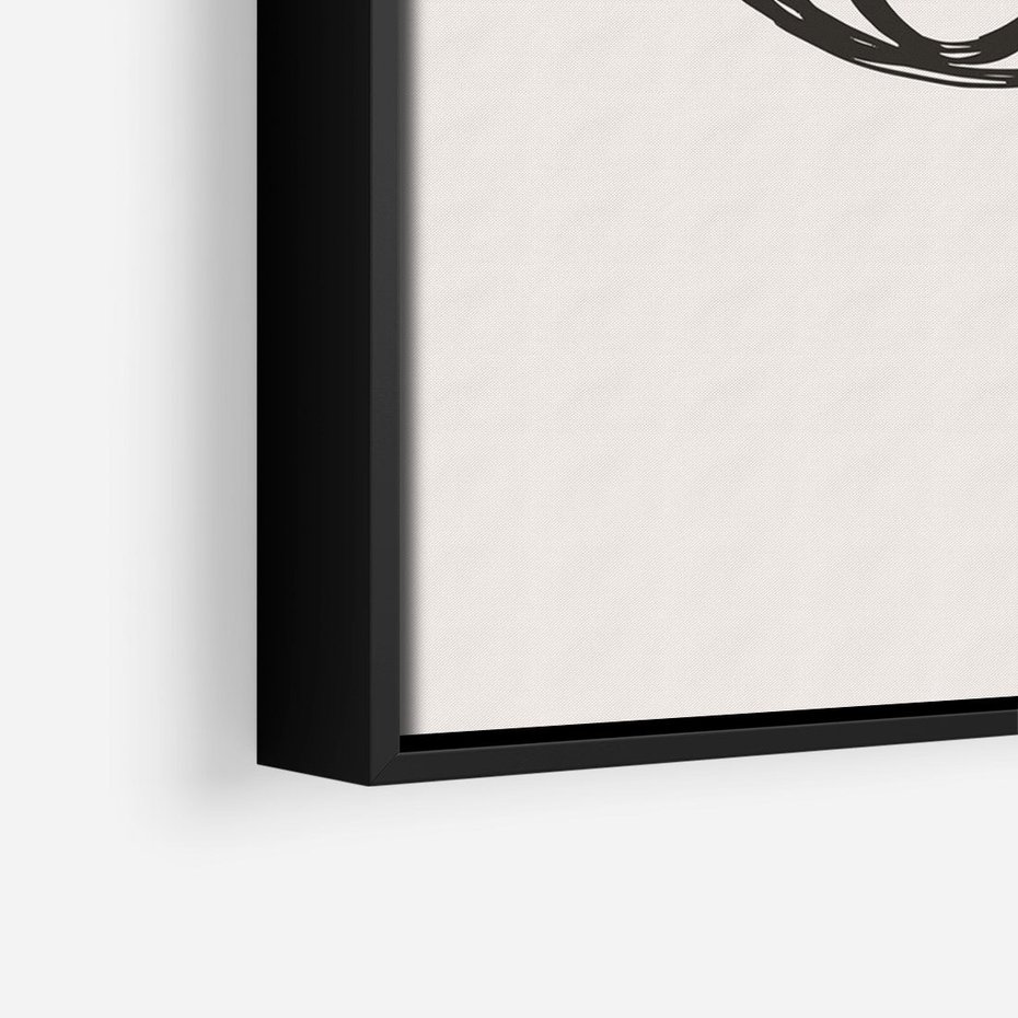 Obraz w ramie 50x70 - Migotliwa Kreatywność - abstrakcyjne szkicowane linie, minimalizm - rama czarna