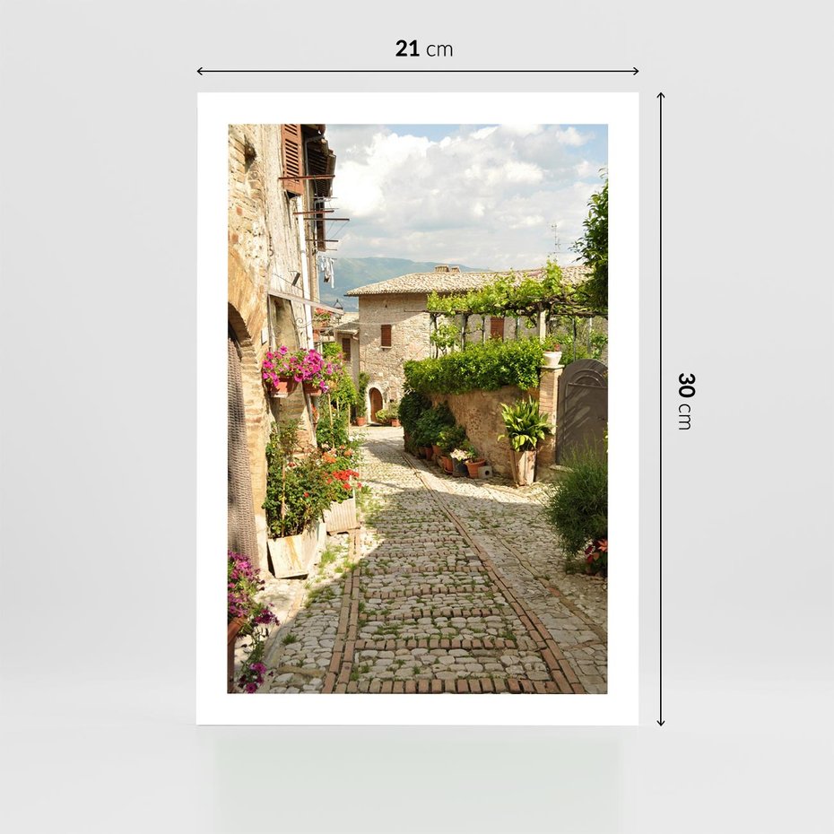 Plakat bez ramy 21x30 - Włoskie Uliczki - włoska, uliczka