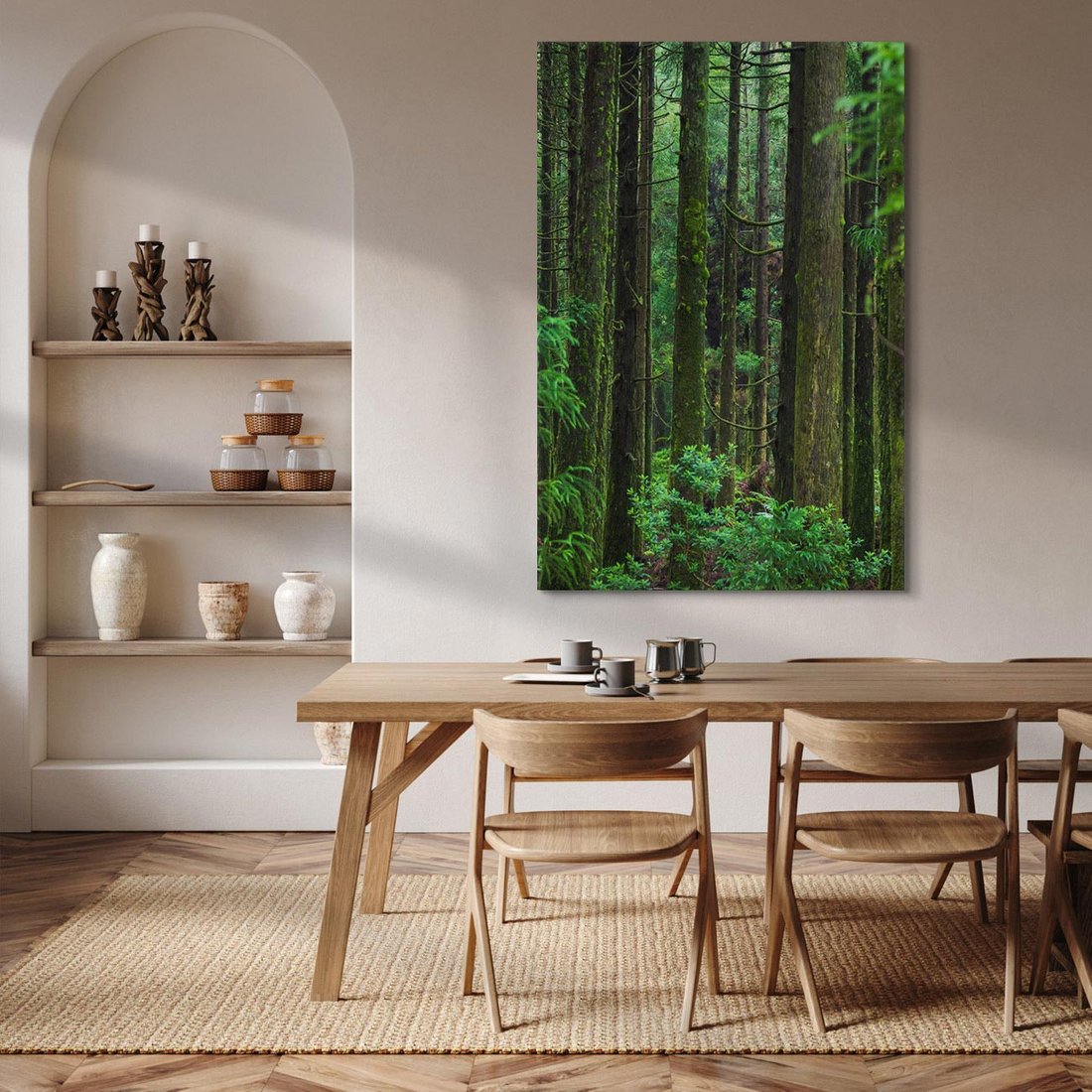 Obraz na płótnie 50x70 - Mistyka leśnej głuszy - las, drzewa