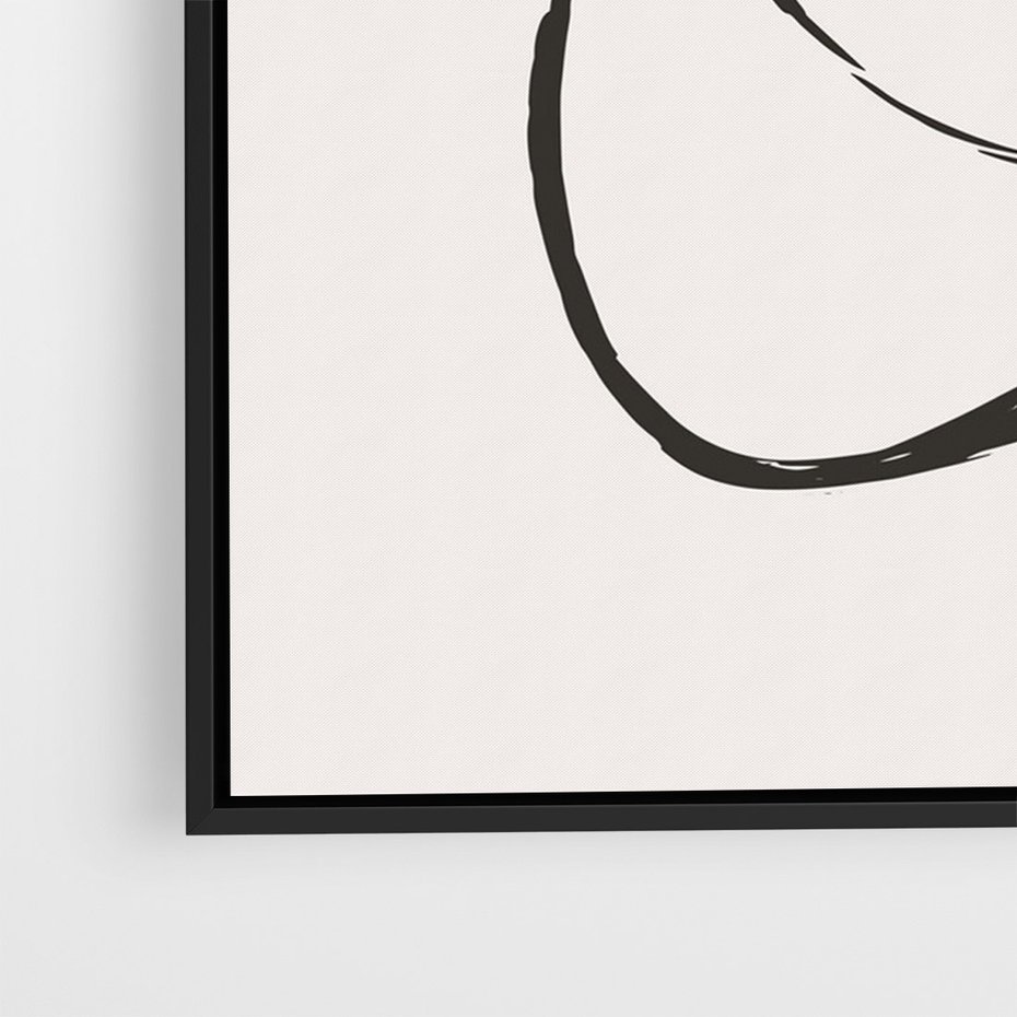 Obraz w ramie 50x70 - Modernistyczne Refleksje - abstrakcyjne szkicowane linie, minimalizm - rama czarna