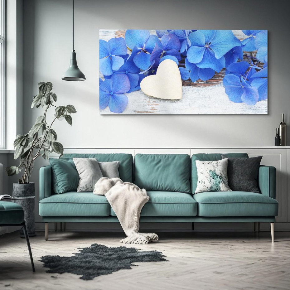 Obraz na płótnie 120x60 - Kwiatowe serce - kwiaty, serce