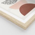 Plakat w ramie 50x70 - Geometryczna Harmonia w Brązach i Beżach - geometryczne kształty, brązy i beże - rama drewno
