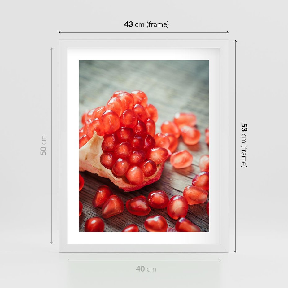 Plakat w ramie 40x50 - Granatowa Inspiracja Kuchni - granat, kuchnia - rama biała