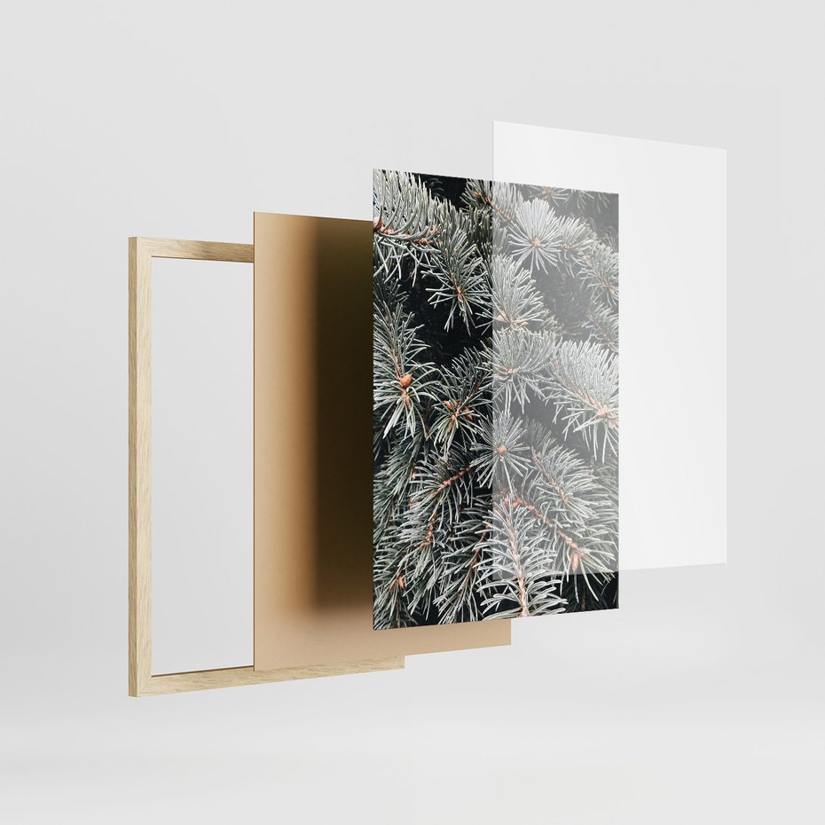 Zestaw obrazy w ramie 40x50 galeria - Kawa, zima, koc - rama drewno