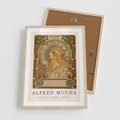 Plakat w ramie 50x70 - Mucha: Reprodukcja i Typografia na Plakacie - reprodukcja, alfons mucha - rama drewno
