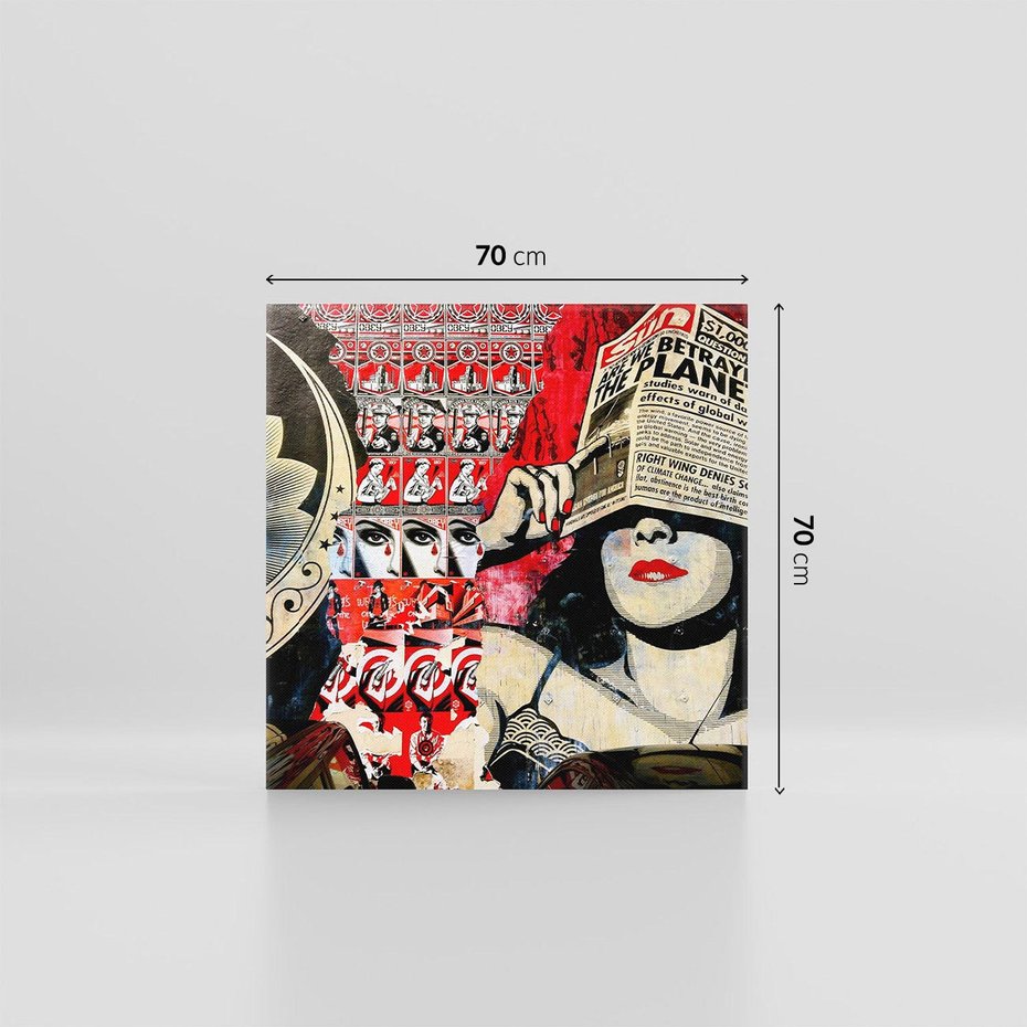 Obraz na płótnie 70x70 - Eksploracja kolorowego graffiti - graffiti