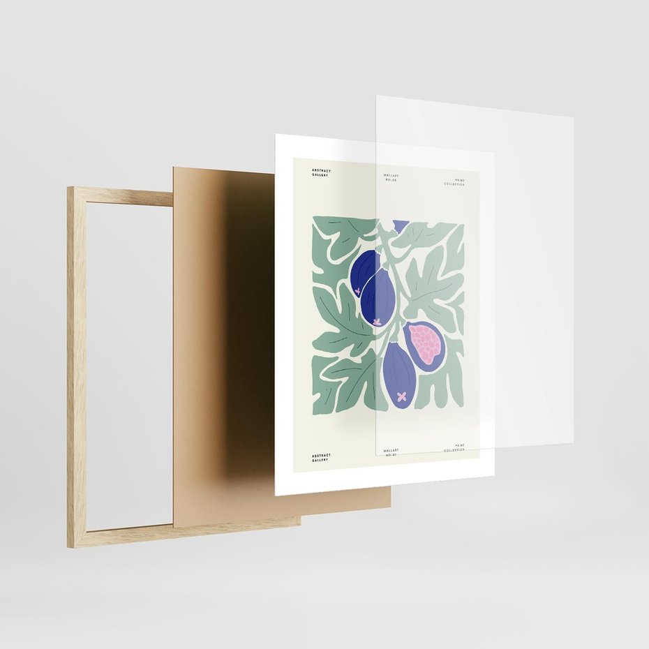 Plakat w ramie 40x50 - Symfonia Przestrzeni - figi, plakat - rama drewno