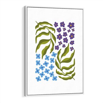 Obraz w ramie 80x120 - Księga Kształtów Bez Granic - kwiaty, sztuka nowoczesna - rama biała