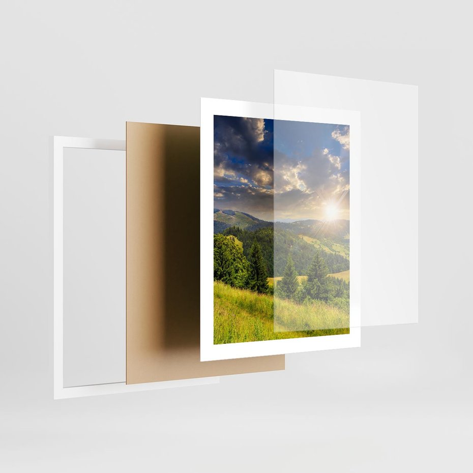 Plakat w ramie 40x50 - Pejzaż w perspektywie - pejzaż, perspektywa - rama biała