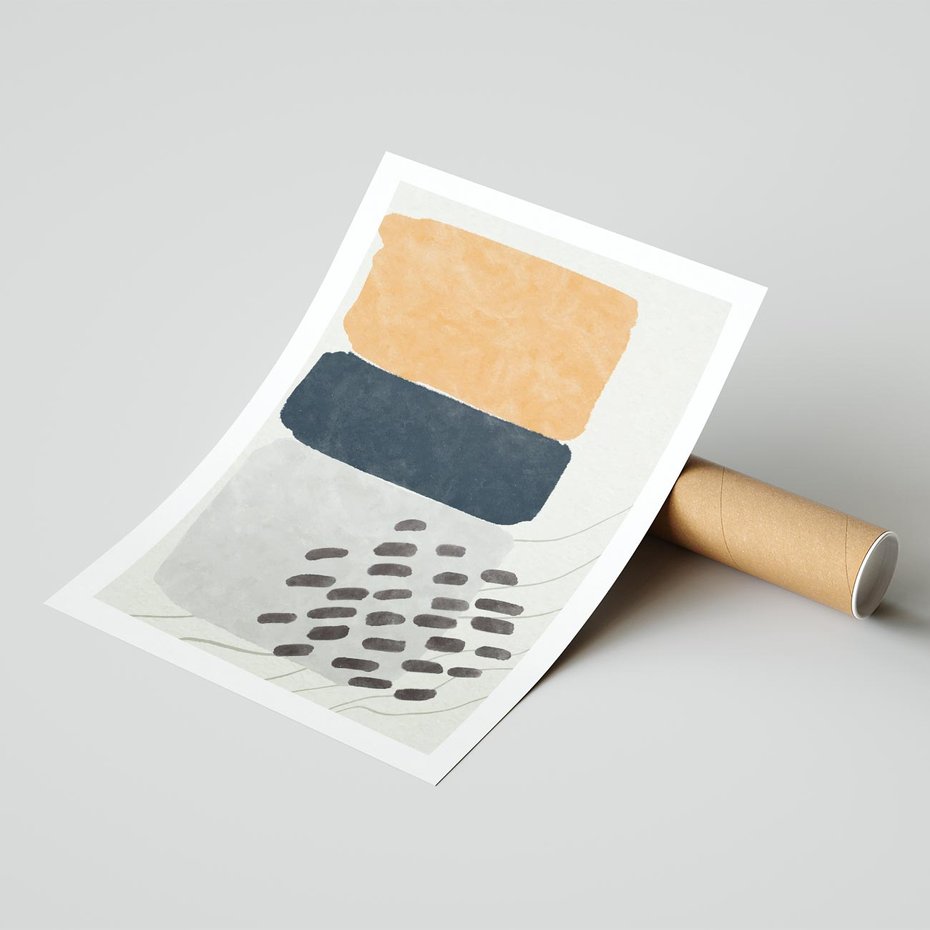 Plakat bez ramy 40x50 - Impulsy Podróżnych Marzeń - geometryczne elementy, stonowane kolory