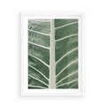 Plakat w ramie 50x70 - Zielone Wielkości: Zbliżenie Liścia - zbliżenie duz liść, jasna zieleń - rama biała