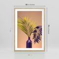 Plakat w ramie 50x70 - Delikatne Piękno - palma, pastele - rama drewno