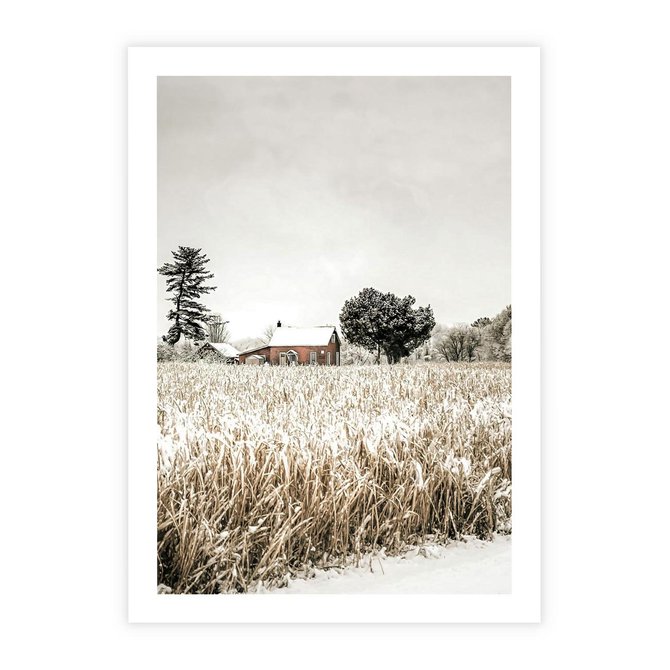 Plakat bez ramy 21x30 - Idylliczna Zima - zima, krajobraz zimowy