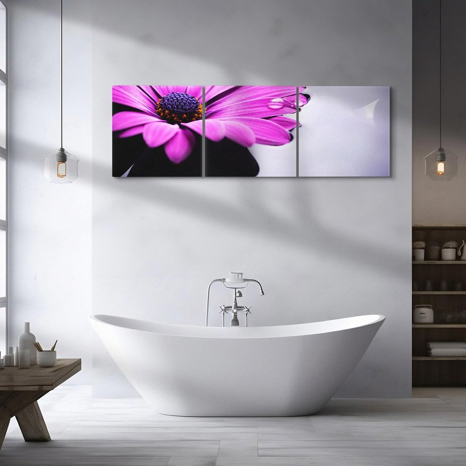 Obraz na płótnie 120x40 - kwiatowa harmonia - kwiat, SPA