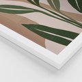 Zestaw obrazy w ramie 40x50 galeria - Liście, graficzne, boho - rama biała
