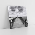 Obraz na płótnie 70x70 - Romantyczny pomost z latarnią - pomost, latarnia