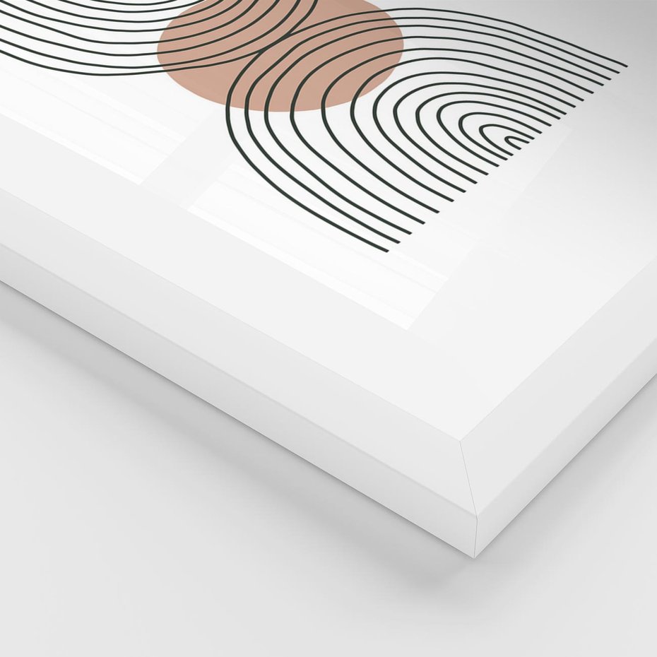 Plakat w ramie 30x40 - Przenikające Widzenia - półkola, koło - rama biała