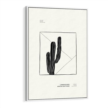 Obraz w ramie 80x120 - Zaklęta roślinna ekspresja - nowoczesna sztuka, minimalistyczny styl - rama biała