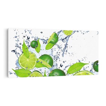 Obraz na płótnie 120x60 - Cytrusowa Świeżość - limonki, cytryny