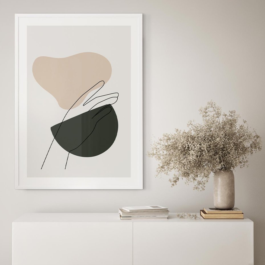 Plakat bez ramy 21x30 - Rozkwitająca Opowieść - szkic jedną linią, one lone