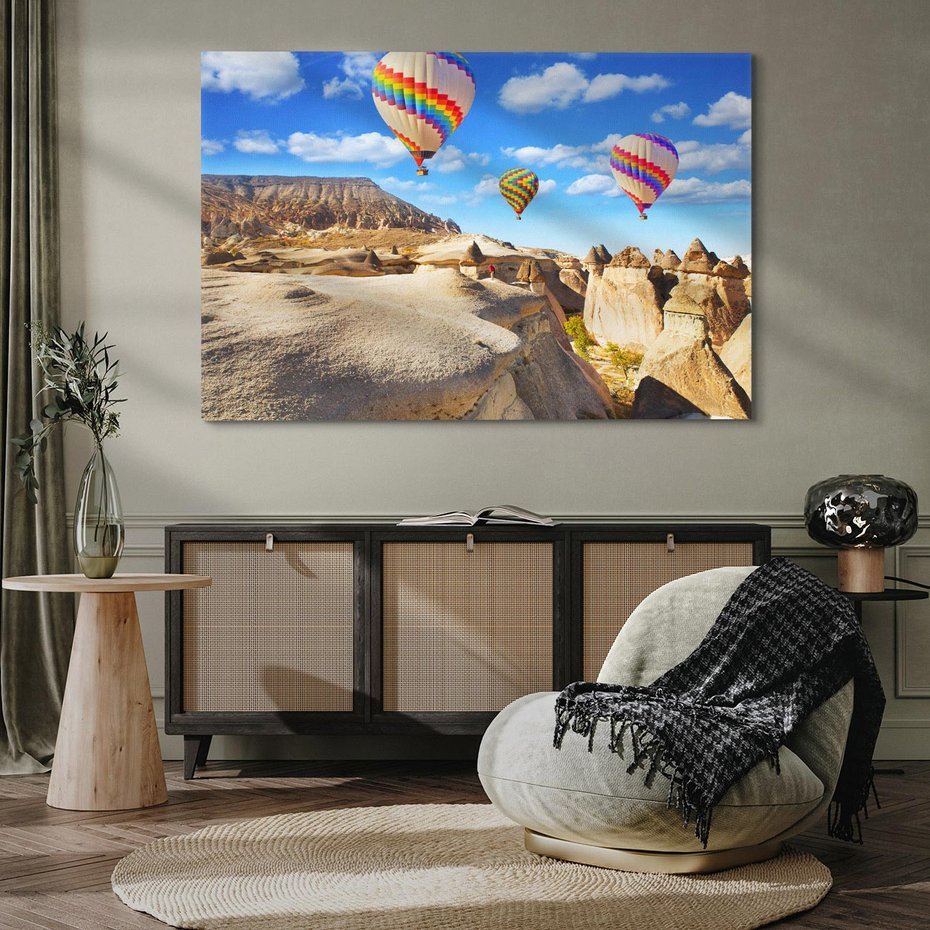 Obraz na płótnie 120x80 - Kolorowe Balony nad Turcją - balony, turcja