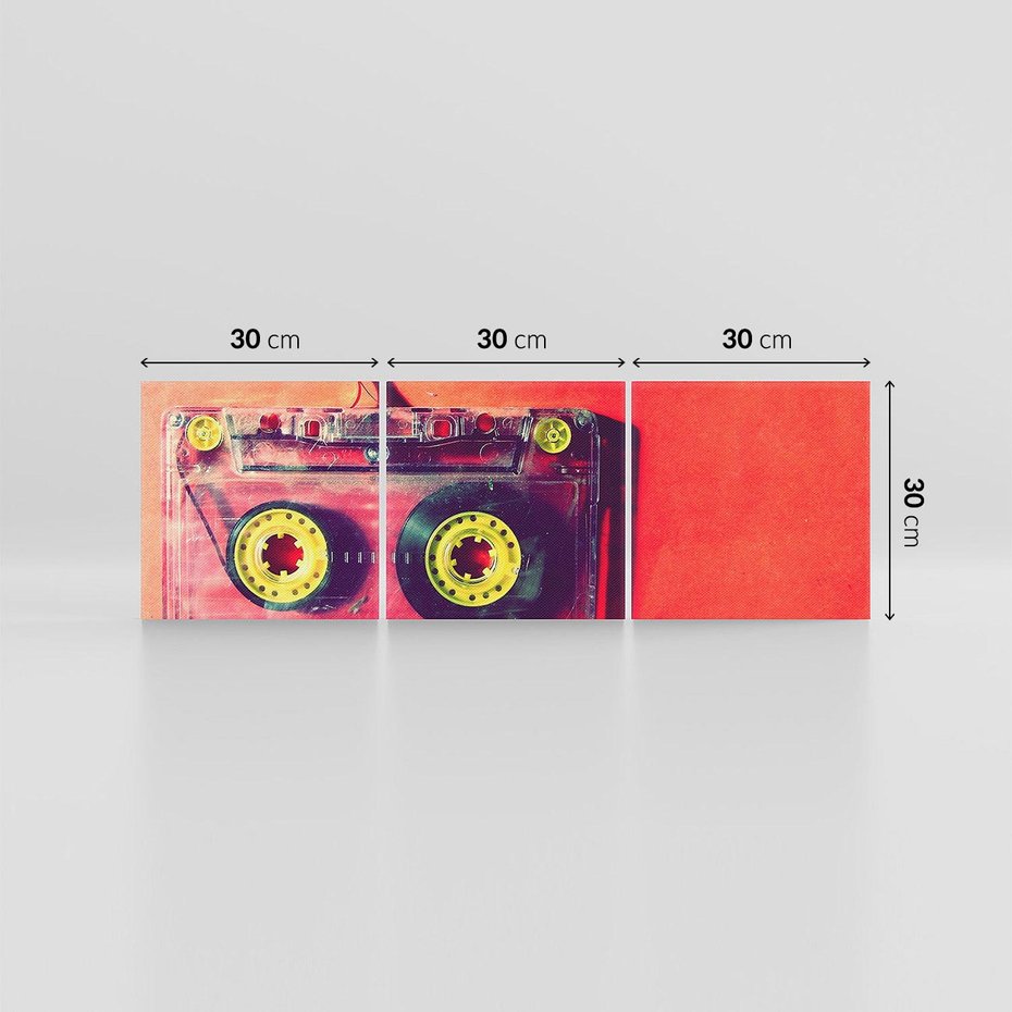 Obraz na płótnie 90x30 - Kaseta - Muzyka Retro - kaseta, muzyka