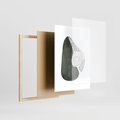 Plakat w ramie 50x70 - Owocowe Boho Inspiracje - minimalistyczny plakat, gruszka - rama drewno