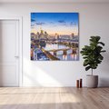 Obraz na płótnie 40x40 - Frankfurt - spotkanie tradycji i nowoczesności - Frankfurt, Niemcy