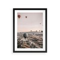 Plakat w ramie 30x40 - Wolność w Powietrzu - balony latające nas pustynnym krajbrazem, balony do latania - rama czarna