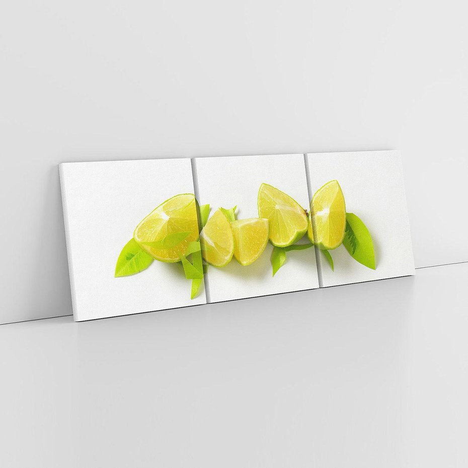 Obraz na płótnie 120x40 - owocowa eksplozja - limonki, owoce