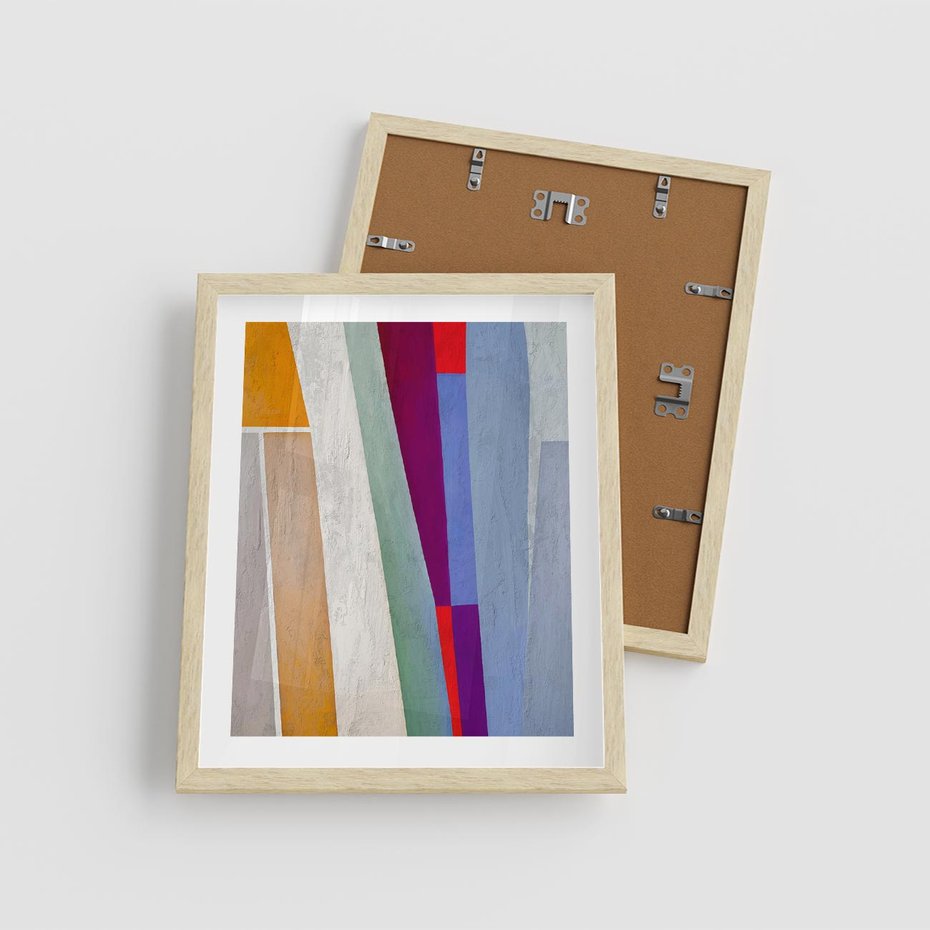 Plakat w ramie 40x50 - Księga Ukrytych Odbić - abstrakcyjne dziwne kształty, olejny obraz - rama drewno