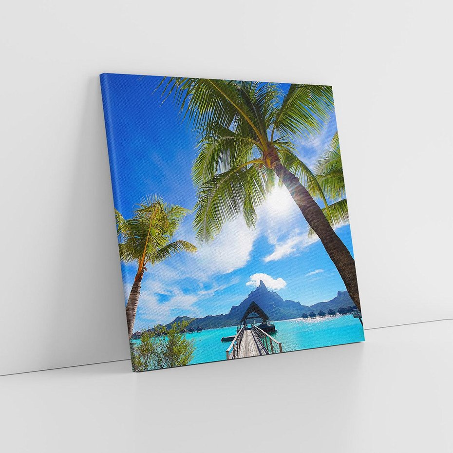 Obraz na płótnie 80x80 - Tropikalne palmy nad oceanem - palmy, ocean