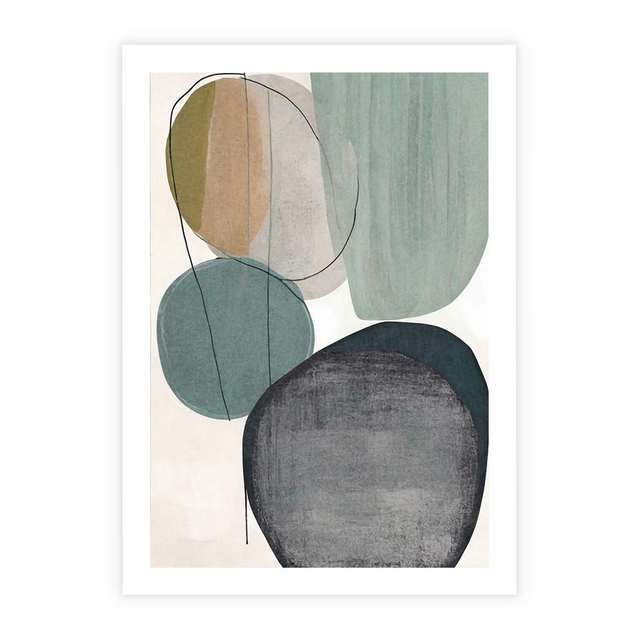 Plakat bez ramy 50x70 - Plama za Plamą - abstrakcyjny obraz olejny, plamy