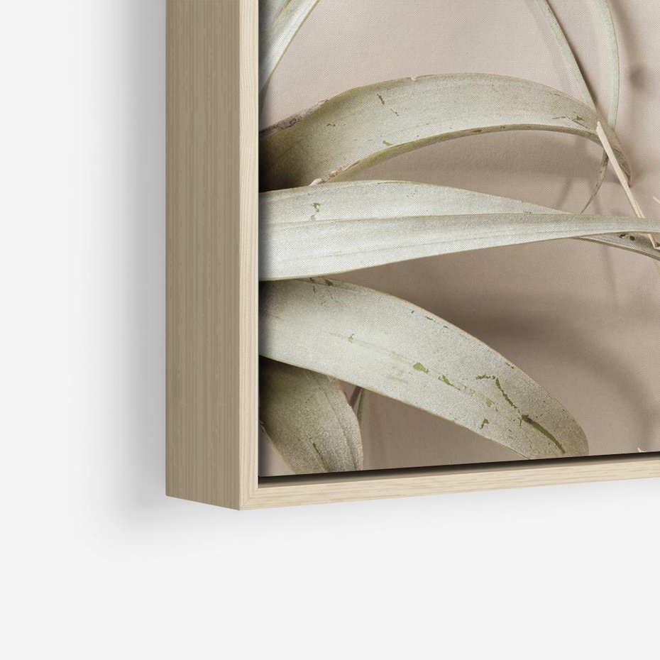 Obraz w ramie 80x80 - Boho urok suchych liści - suche, liście - rama drewno
