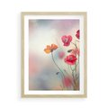 Plakat w ramie 50x70 - Urok natury - kwiaty, akwarela - rama drewno