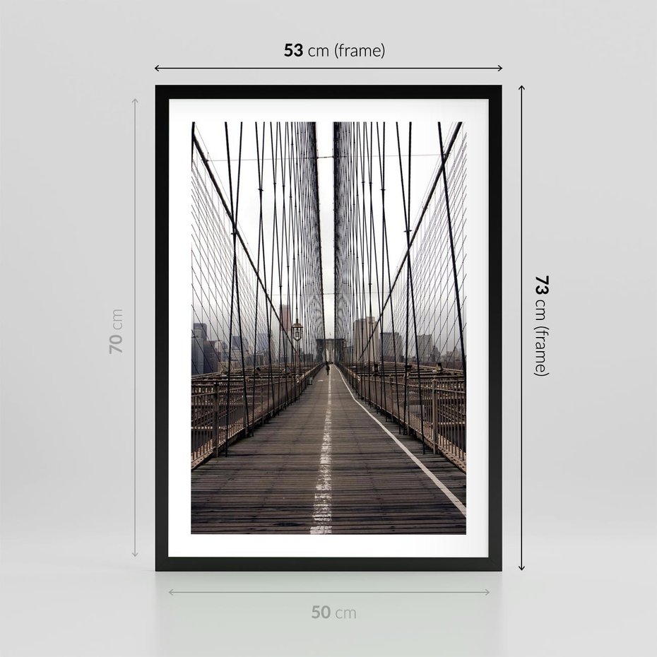 Plakat w ramie 50x70 - Nowoczesna Linia - most, nowoczesna - rama czarna