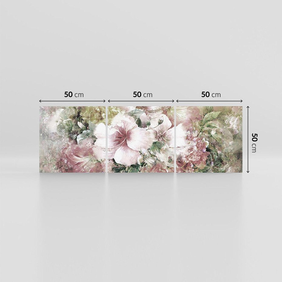 Obraz na płótnie 150x50 - Piękno natury na płótnie - kwiaty, olejne