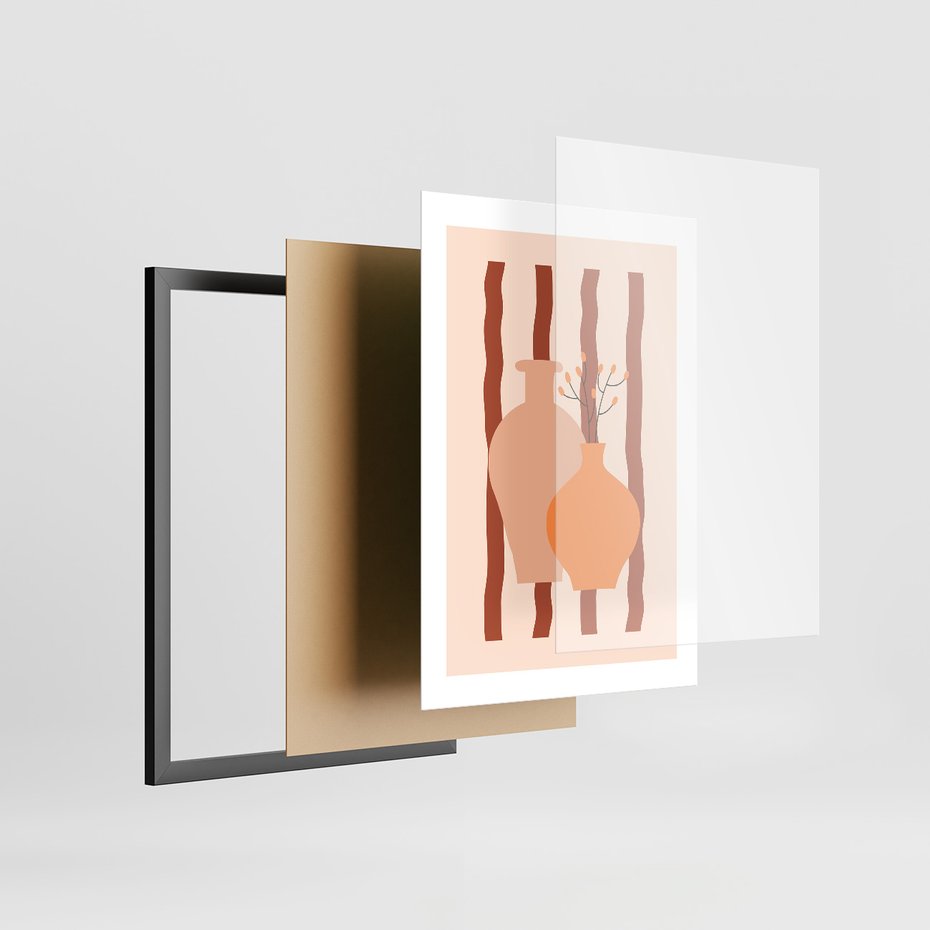 Zestaw obrazy w ramie 30x40 galeria - Plakaty, motyw, boho - rama czarna