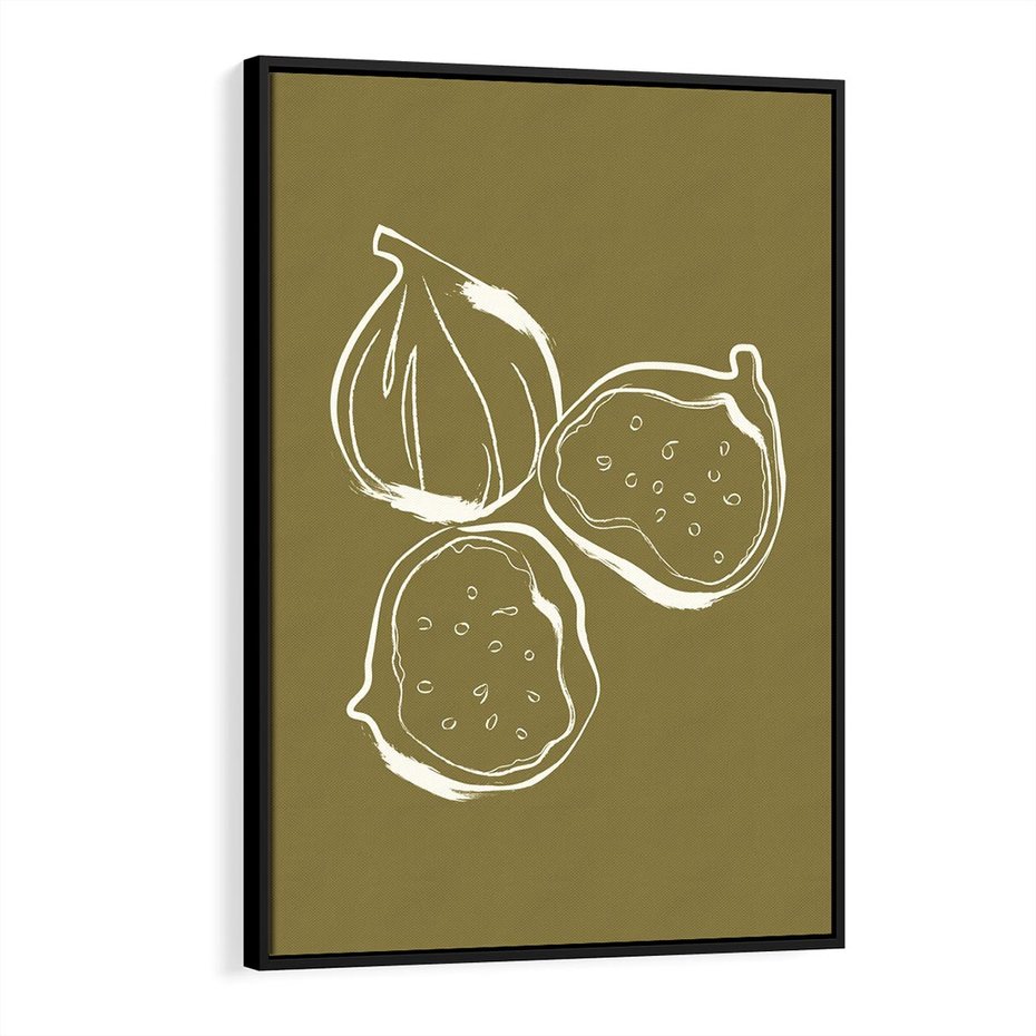 Obraz w ramie 50x70 - Podróżne Barwy - figi, minimalistyczny styl - rama czarna