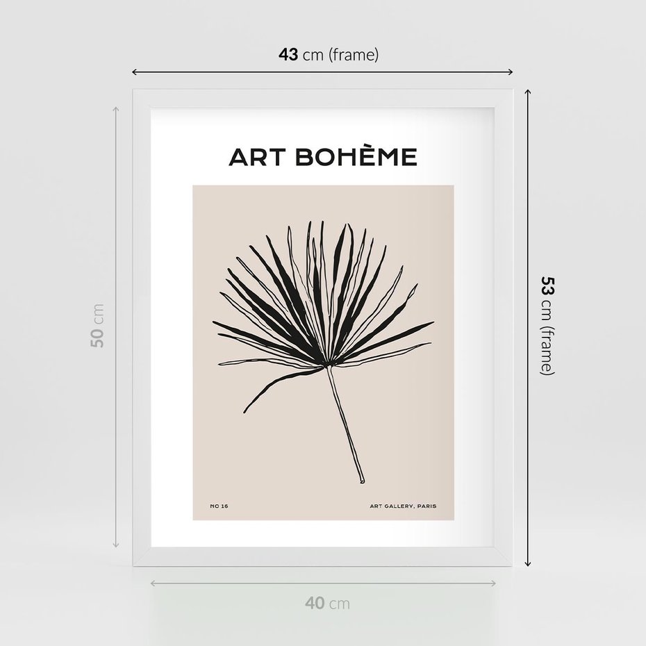 Plakat w ramie 40x50 - Rozkwitające Boho Kształty - boho sztuka, plakat - rama biała