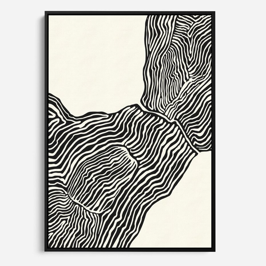 Obraz w ramie 50x70 - Migoczące Kontury - boho plakat, rycina - rama czarna