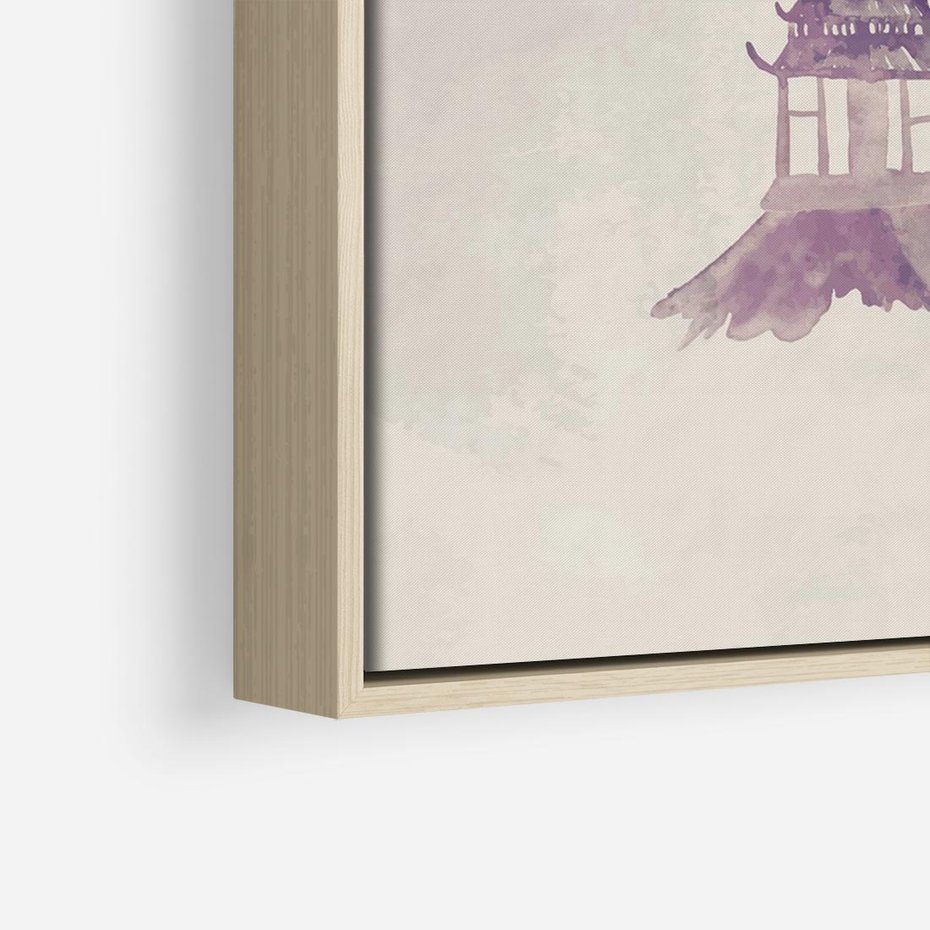 Obraz w ramie 70x50 - Odbicie Słońca - japońska sztuka, akwarela - rama drewno