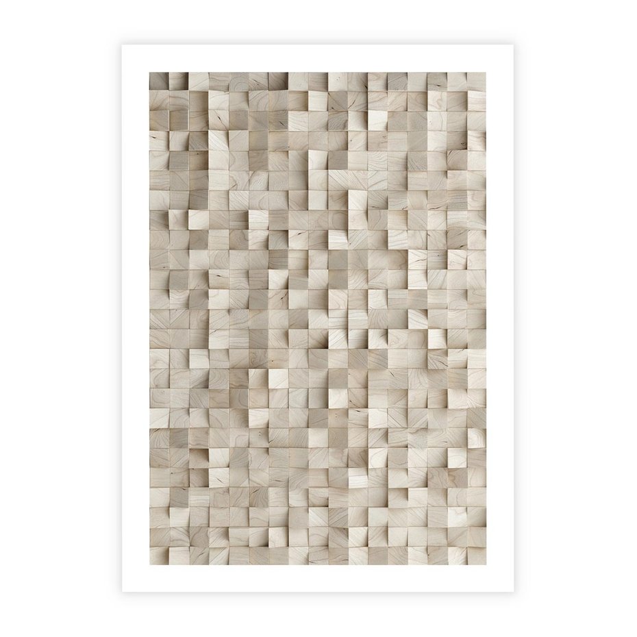 Plakat bez ramy 50x70 - Geometryczne 3D: Abstrakcyjna Harmonia - geometryczne, 3D