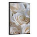 Obraz w ramie 70x100 - Białe róże piękności - białe, róże - rama czarna