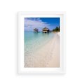 Plakat w ramie 30x40 - Rajski klimat plaży tropikalnej - plaża, tropiki - rama biała
