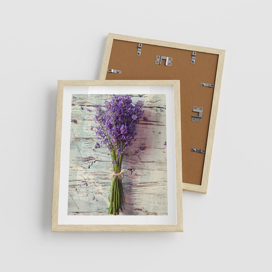 Plakat w ramie 40x50 - Kwiatowy bukiet pełen piękna - bukiet, kwiaty - rama drewno