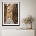 Plakat w ramie 30x40 - Perspektywa Uliczki - uliczka, perspektywa - rama czarna
