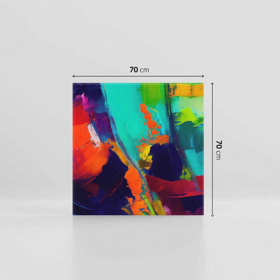 Obraz na płótnie 70x70 - Abstrakcyjne wizje czasu - żywe radosne kolory, plamy kolory