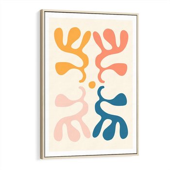 Obraz w ramie 80x120 - Migotliwe Akwarelowe Kontury - absrakcyjne dziwne formy, nowoczesny plakat - rama drewno