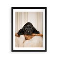 Plakat w ramie 40x50 - Uroczy szczeniak w akcji - piesek, szczeniak - rama czarna